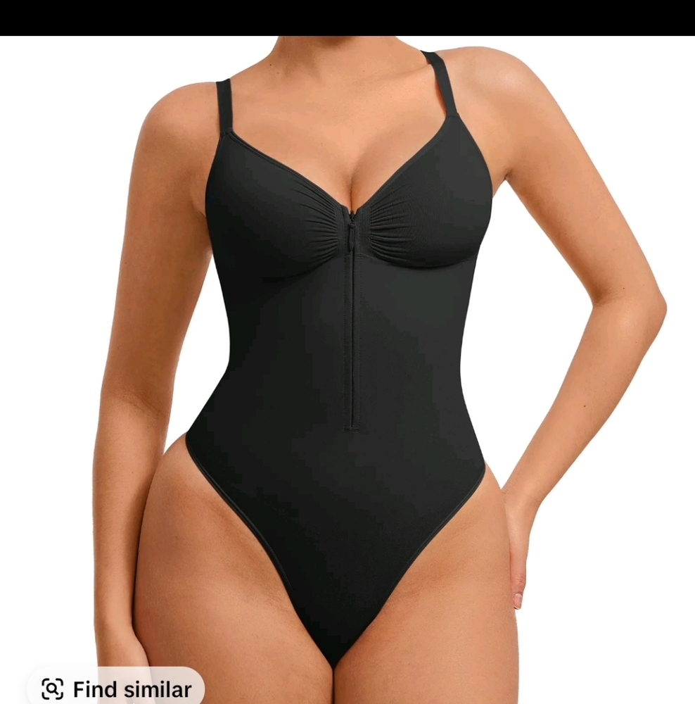Black Shapewear with Adjustable Straps and Control Panel